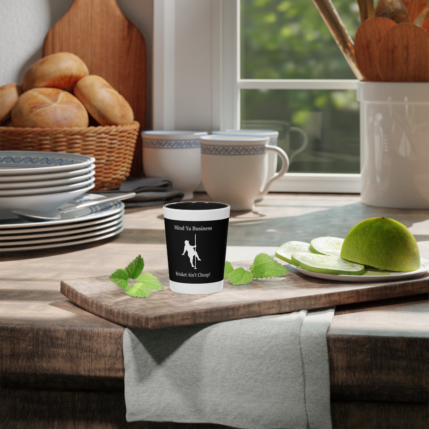 "Mind Ya Business, Brisket Ain’t Cheap" Shot Glass – 1.9 oz