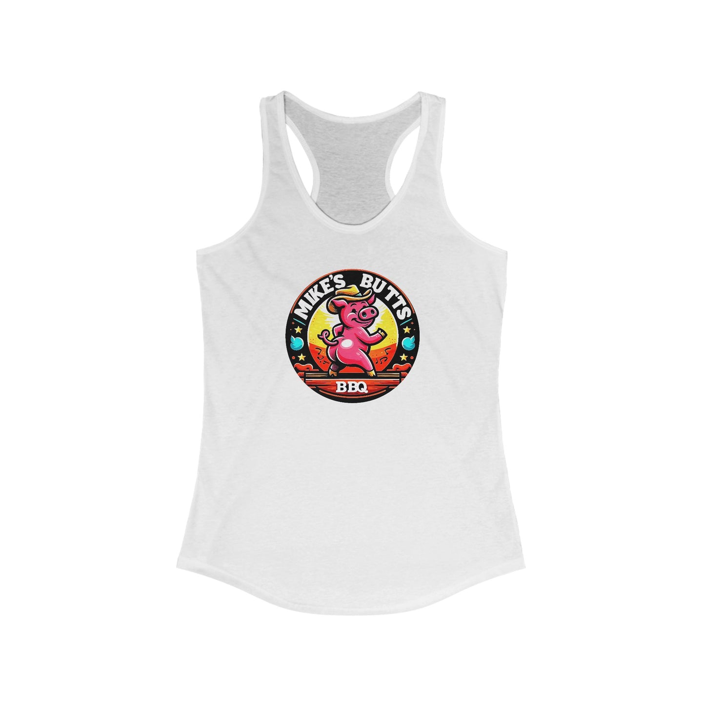 BBQ Party Women's Racerback Tank Top, Summer Casual Wear, Gift for Grill Lovers, Outdoor Activities Shirt, Fun Foodie Apparel