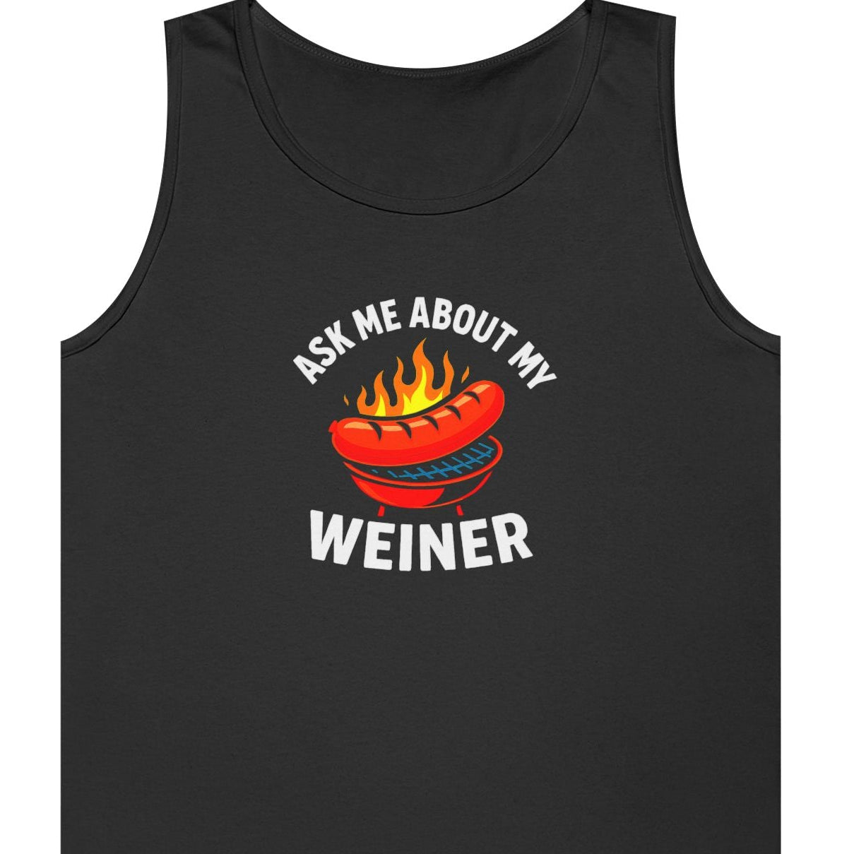 "Ask Me About My Weiner" Unisex Tank Top
