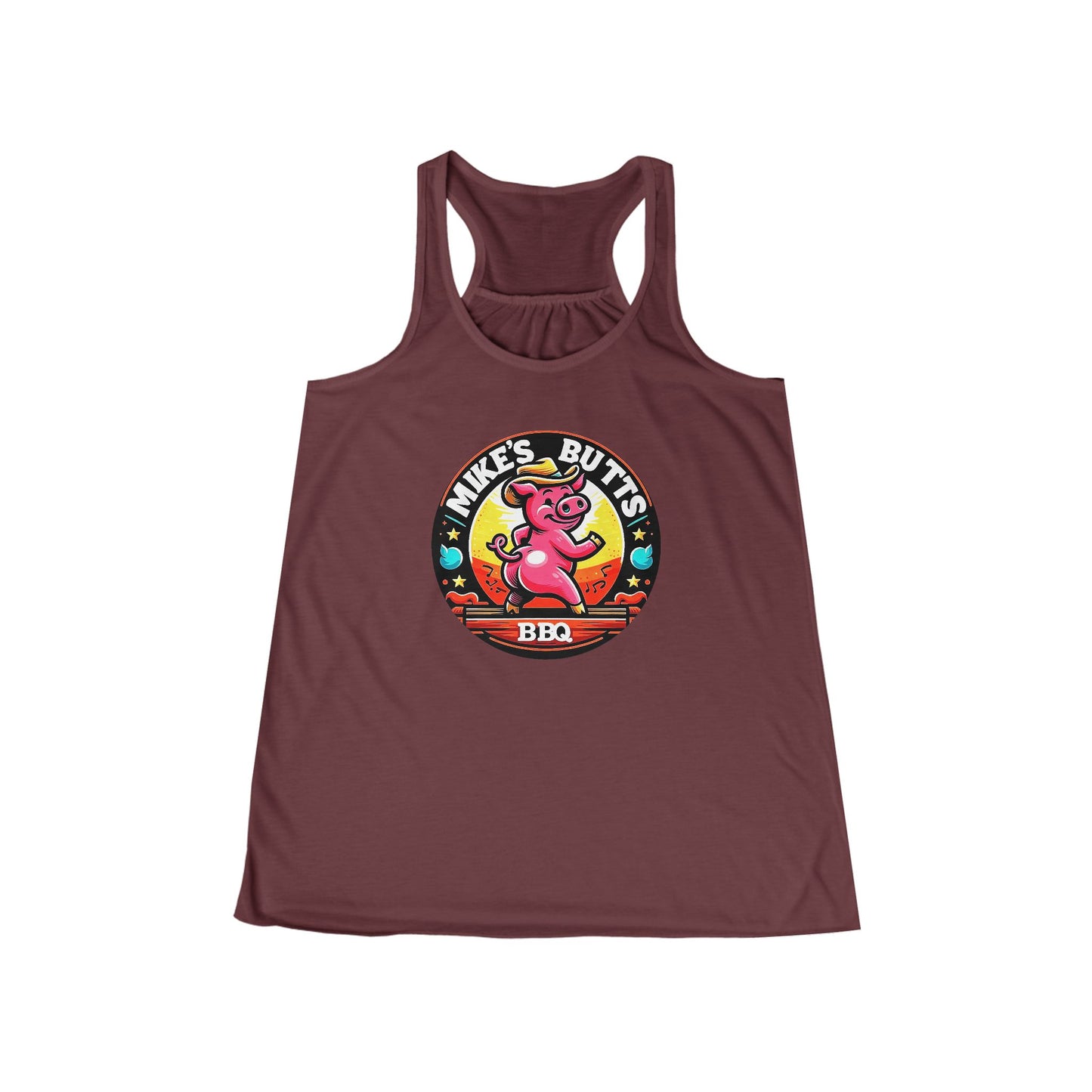 Playful BBQ Tank Top for Women, Fun Flowy Racerback, Summer BBQ Party Shirt, Flirty & Comfortable, Gift for BBQ Lovers