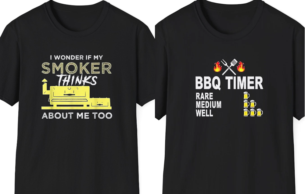 "I Wonder If My Smoker Thinks About Me Too" / "BBQ Timer" T-Shirt Bundle