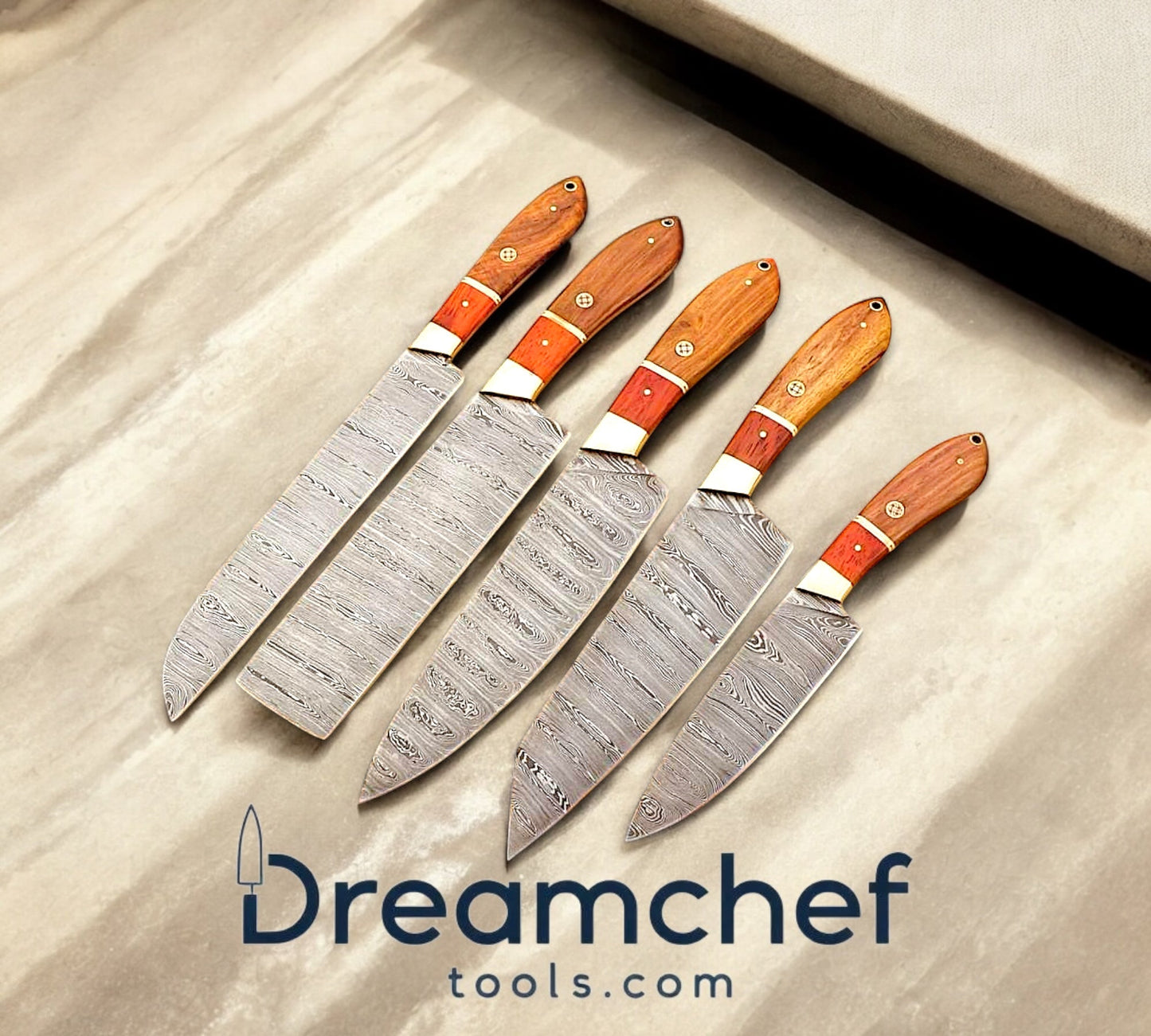 Chef Knife Set – 13” Handmade Damascus Steel Chef Knife with Pakkawood Handle & Leather Sheath