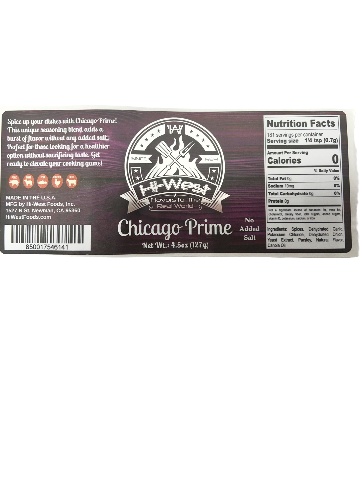 Hi-West Chicago Prime Seasoning