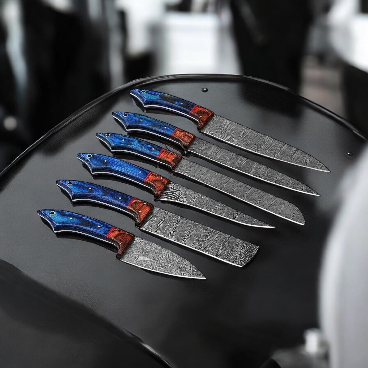 Premium Custom Damascus Steel Kitchen Knife Set with Pakkawood Handle – Holiday Chef’s Edition