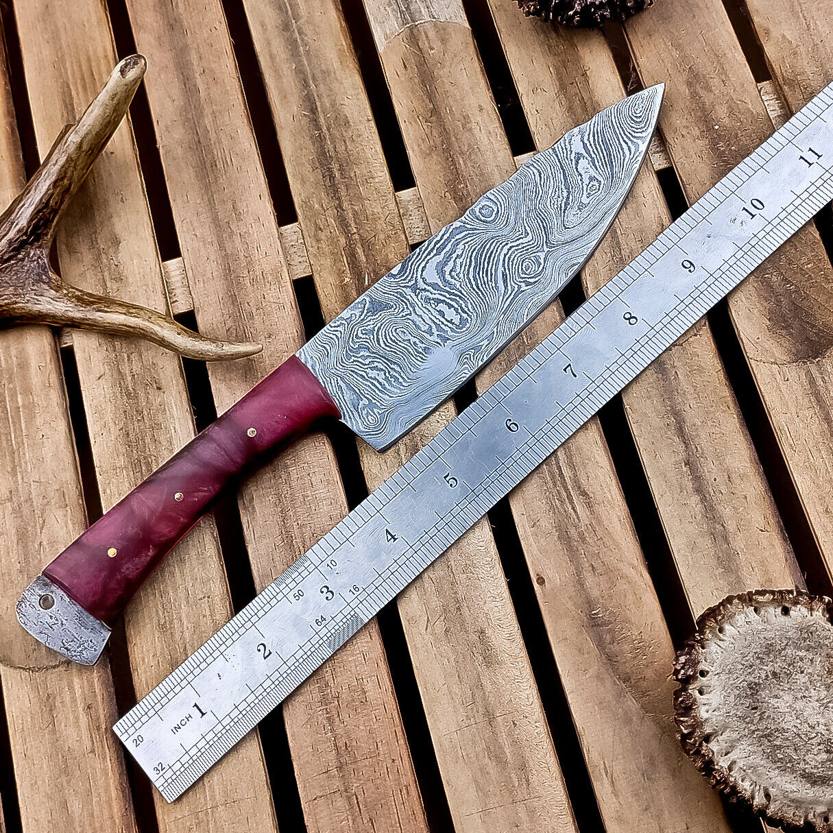 Premium Custom Handmade Damascus Steel Chef Knife, 5" Blade with Resin Handle
