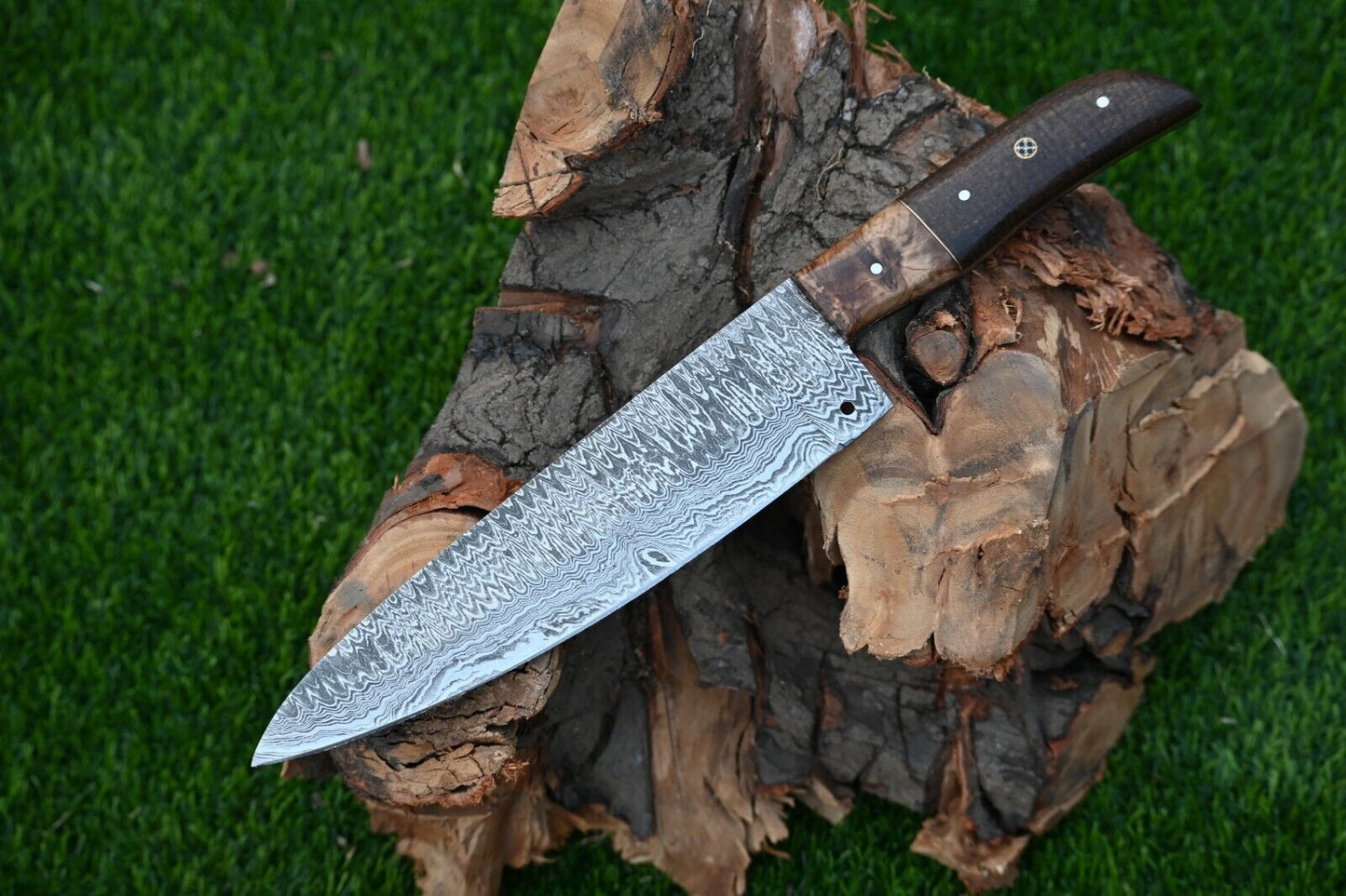 Premium Custom Handmade Damascus Steel Chef Knife with Rosewood & Micarta Handle – 7" Blade