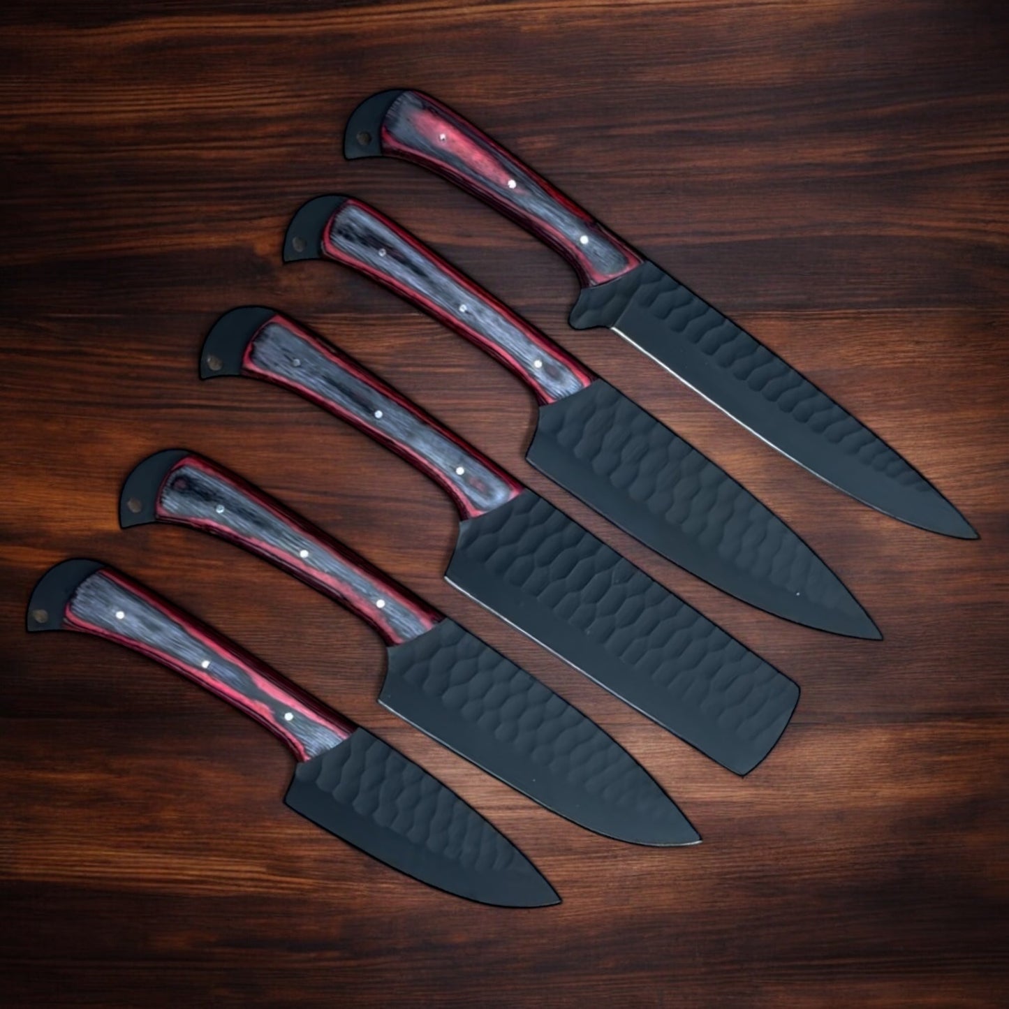 Premium Custom Knife Set For Chefs – Stainless Steel Blades & Pakkawood Handles