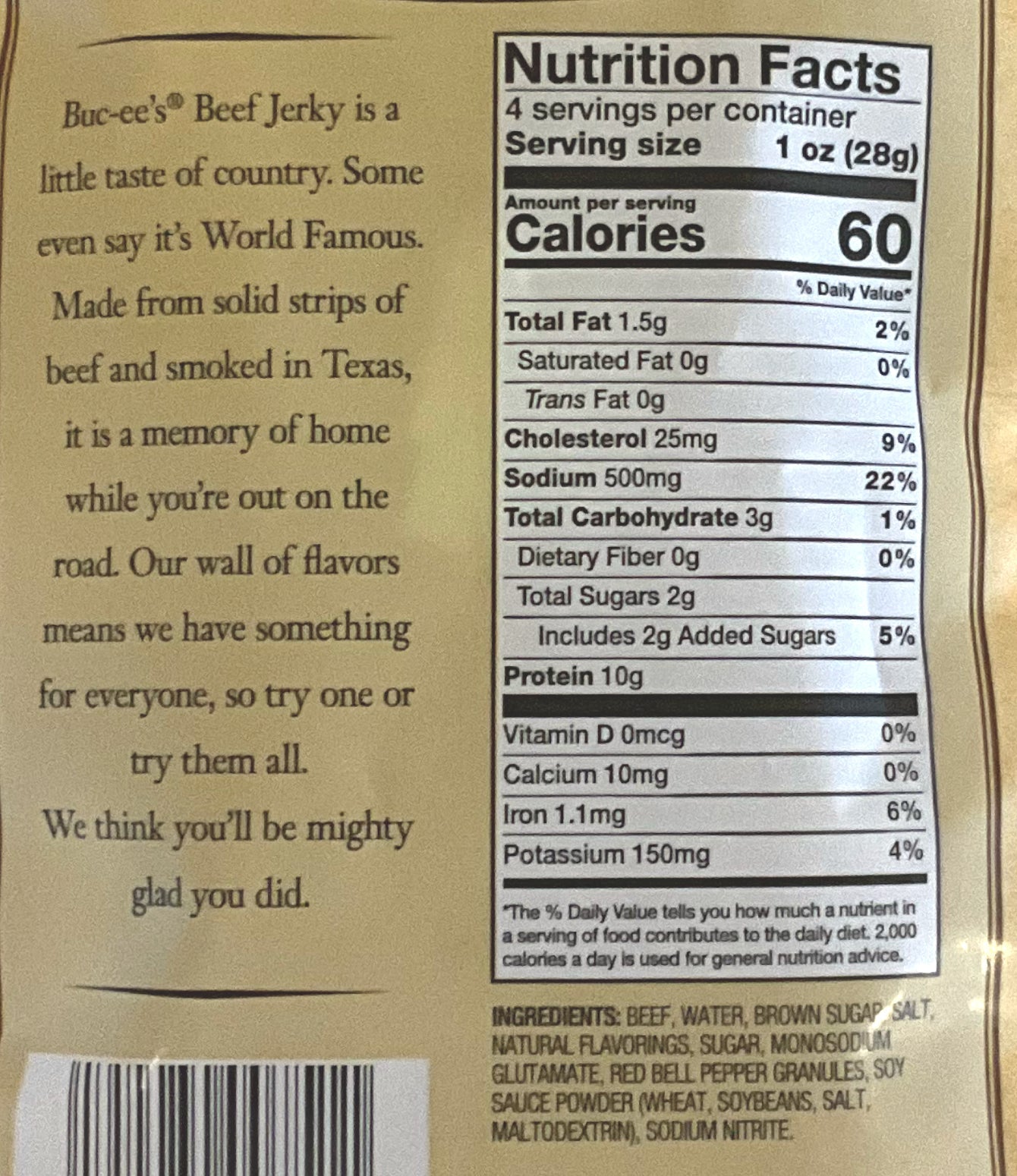 Buc-ee's Hill Country Brand Peppered Beef Jerky