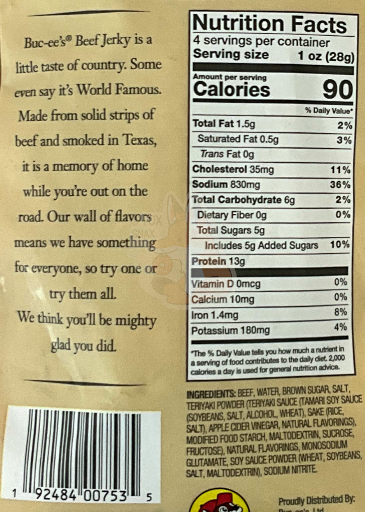 Buc-ee's Korean BBQ Beef Jerky