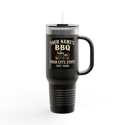 Personalized BBQ Insulated Travel Mug - 40oz Custom Drinkware