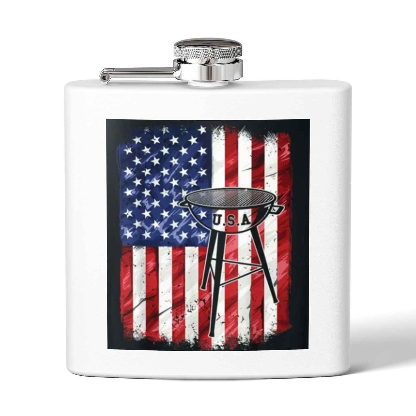 “USA Grill” Stainless Steel Flask – 6 oz