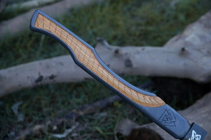 Handmade Carbon Steel Viking Axe With Leather Sheath Hunting Outdoor & Camping dreamcheftools
