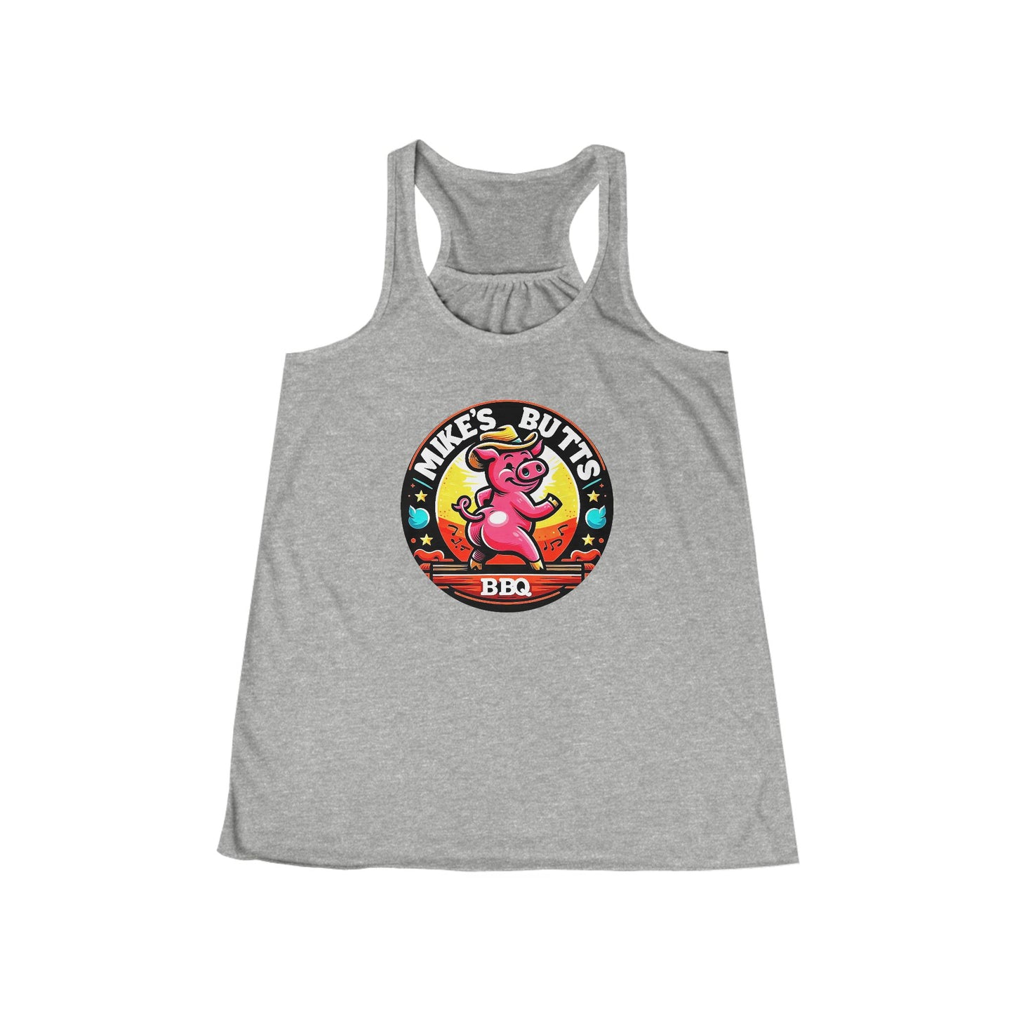 Playful BBQ Tank Top for Women, Fun Flowy Racerback, Summer BBQ Party Shirt, Flirty & Comfortable, Gift for BBQ Lovers