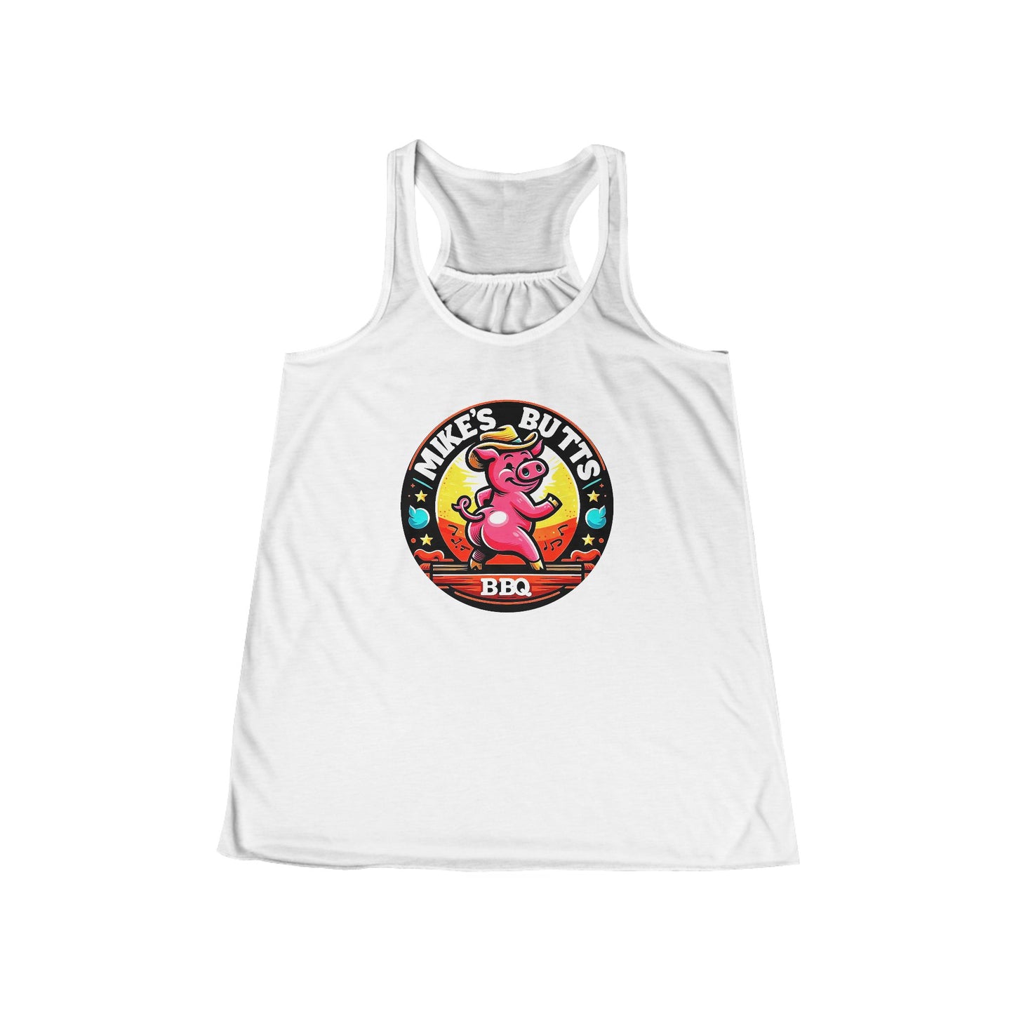 Playful BBQ Tank Top for Women, Fun Flowy Racerback, Summer BBQ Party Shirt, Flirty & Comfortable, Gift for BBQ Lovers