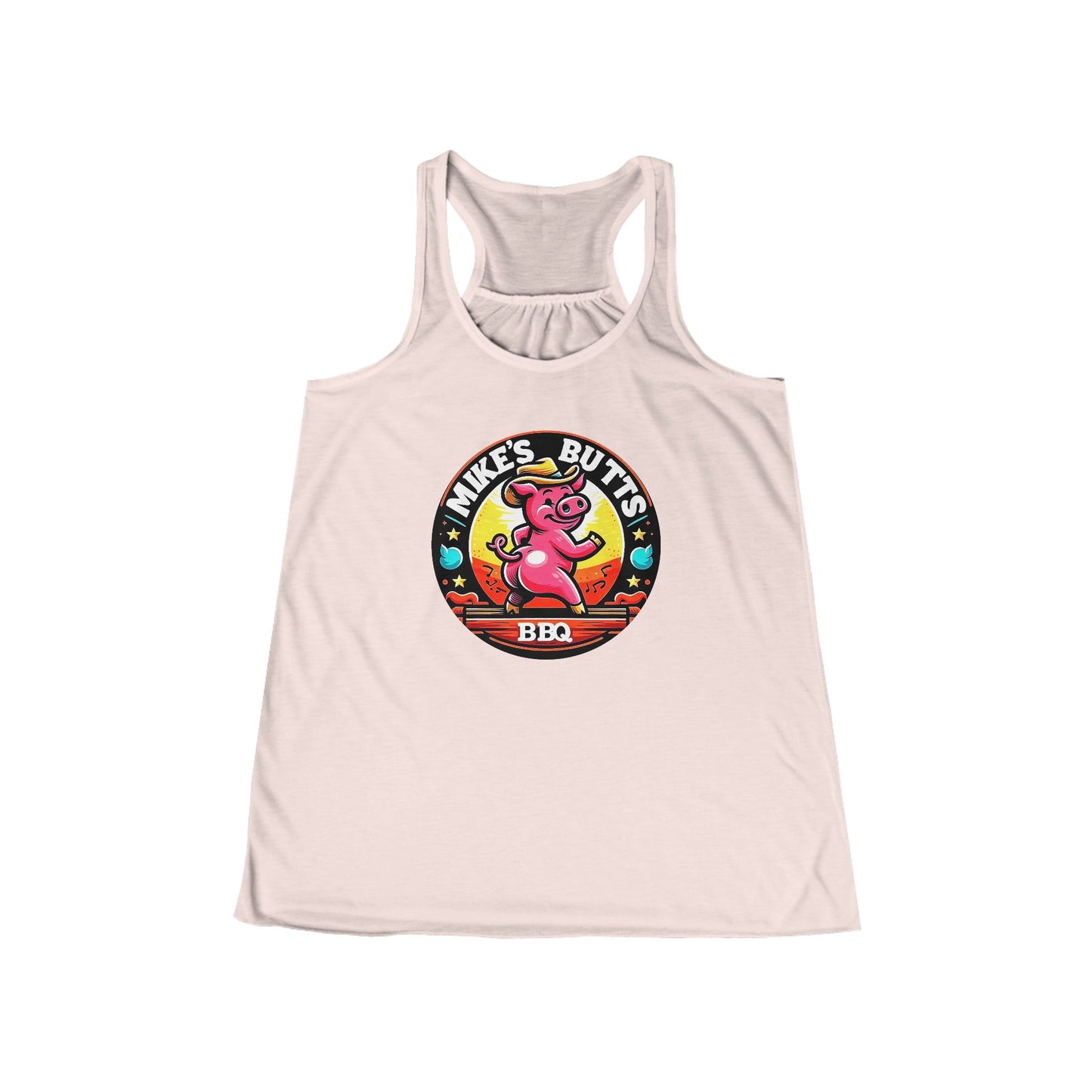 Playful BBQ Tank Top for Women, Fun Flowy Racerback, Summer BBQ Party Shirt, Flirty & Comfortable, Gift for BBQ Lovers