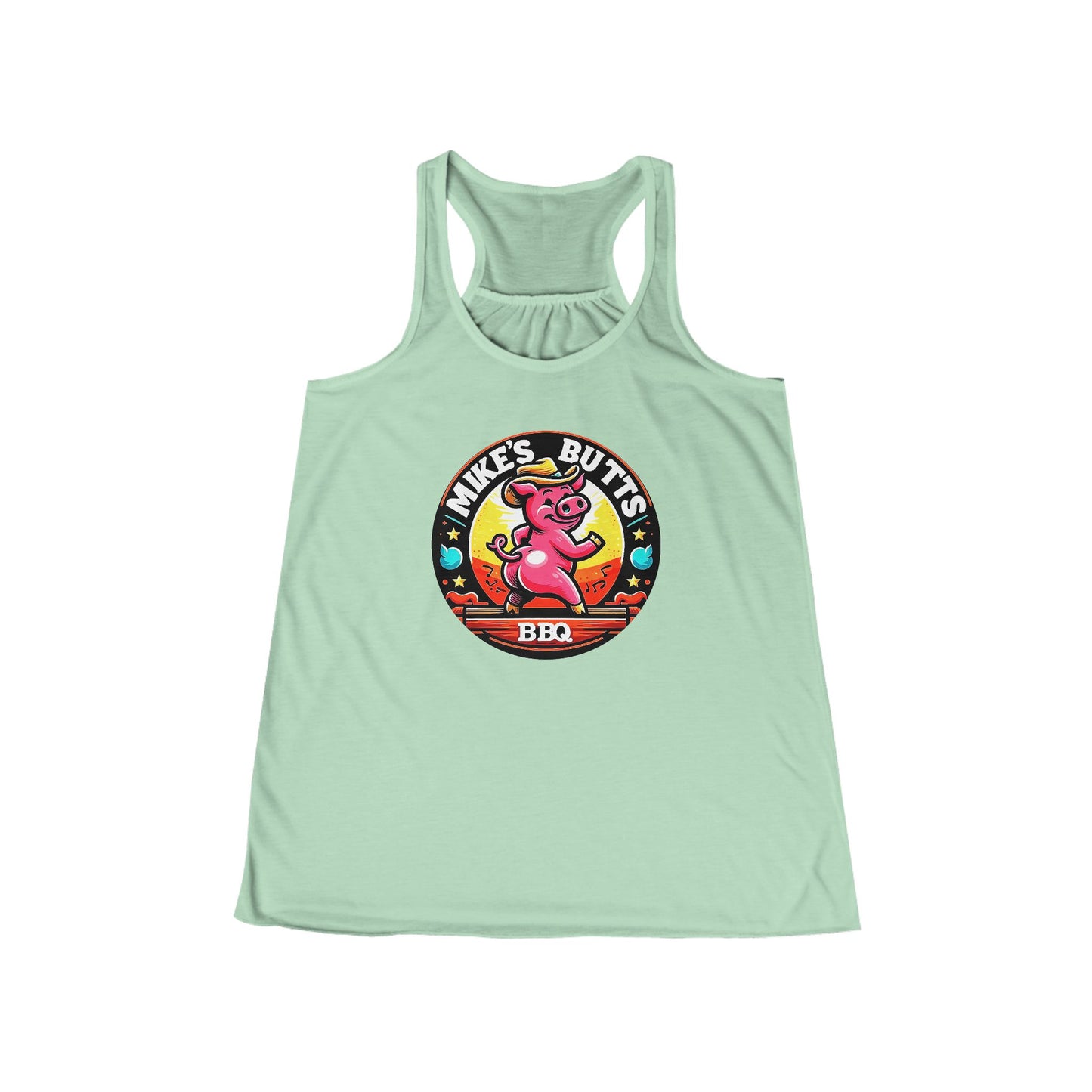 Playful BBQ Tank Top for Women, Fun Flowy Racerback, Summer BBQ Party Shirt, Flirty & Comfortable, Gift for BBQ Lovers