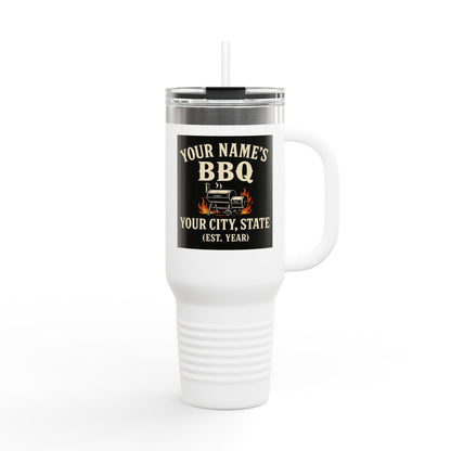 Personalized BBQ Insulated Travel Mug - 40oz Custom Drinkware