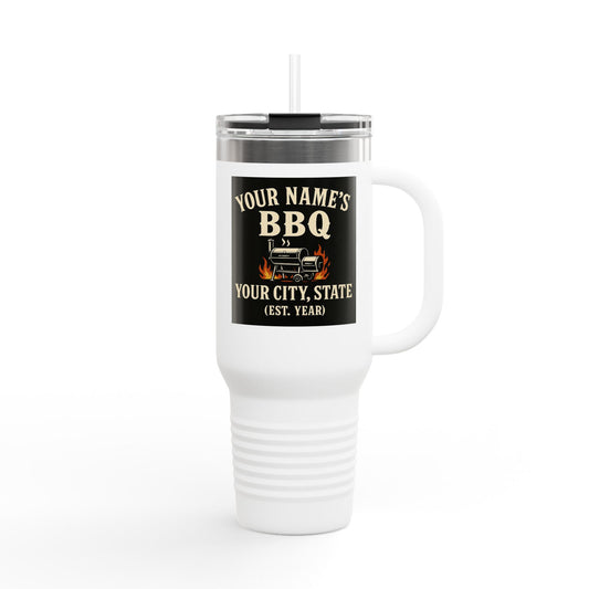 Personalized BBQ Insulated Travel Mug - 40oz Custom Drinkware