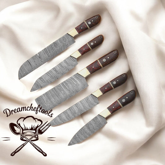Expensive Knife Set – 13” Handmade Damascus Steel Chef Knife with Pakka Wood Handle & Leather Sheath