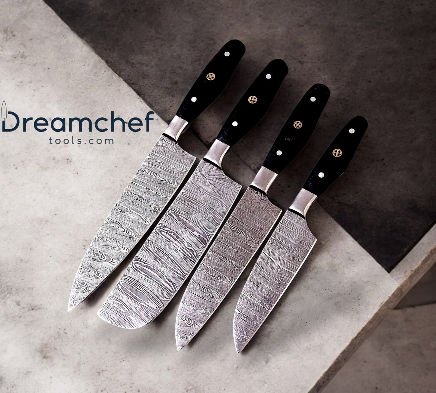 Best Damascus Knife Set – 13” Handmade Chef Knife with Resin Handle & Leather Sheath