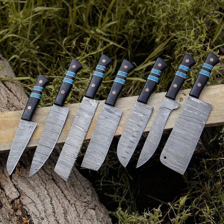 Custom Handmade Damascus Steel Chef Knife – 8” Blade with Resin Handle