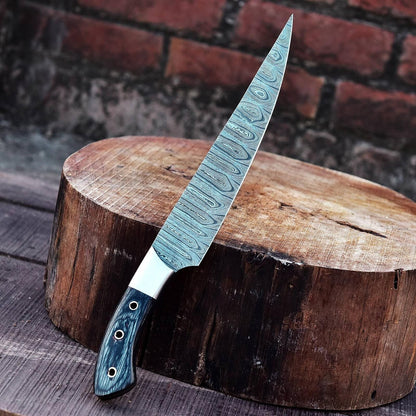 Damascus Steel Best Chef Knife – 7" Custom Handmade with Pakkawood Handle