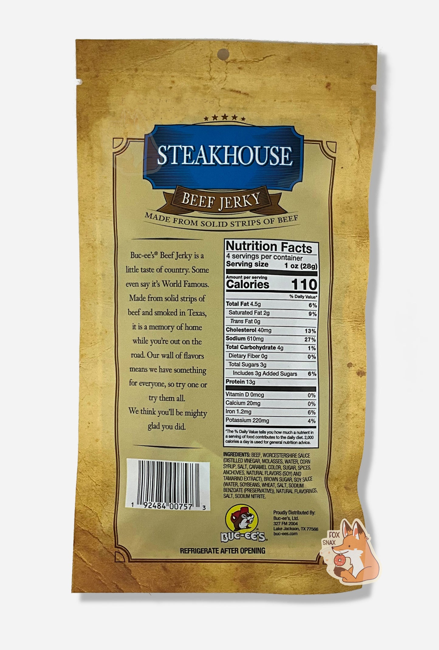 Buc-ee's Steakhouse Beef Jerky