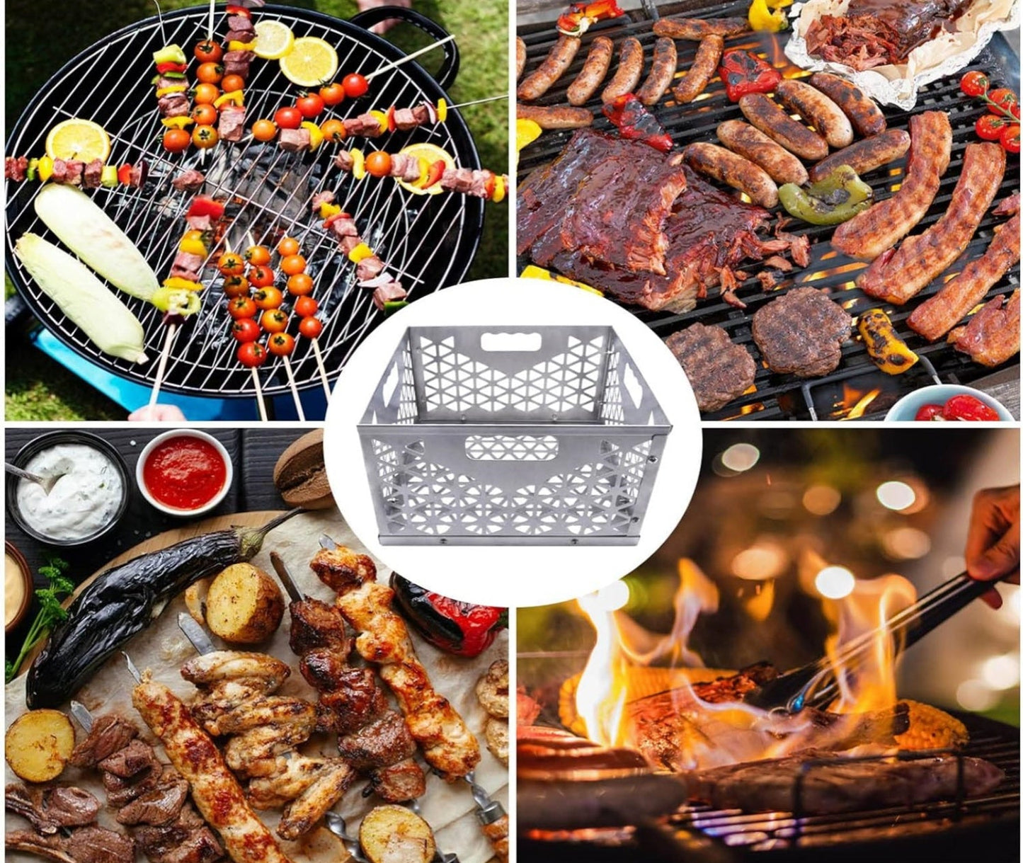 Stainless Steel Offset Smoker Charcoal Firebox | 12 inch x 12 inch