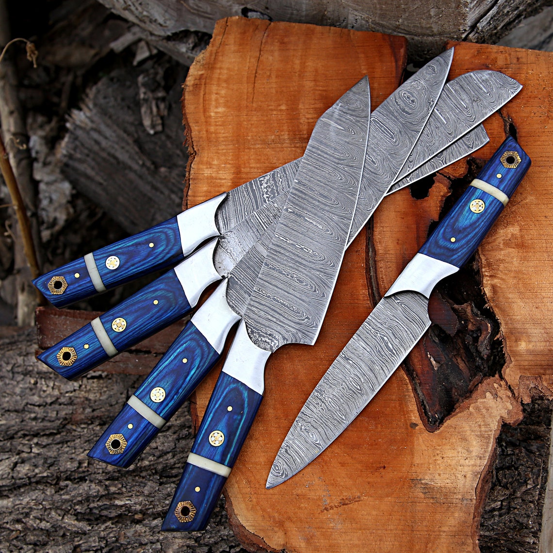 CUSTOM HANDMADE DAMASCUS CHEF SET