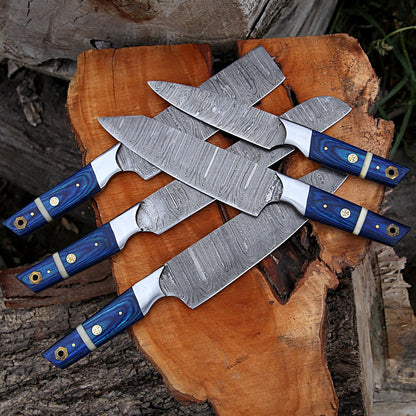 CUSTOM HANDMADE DAMASCUS CHEF SET