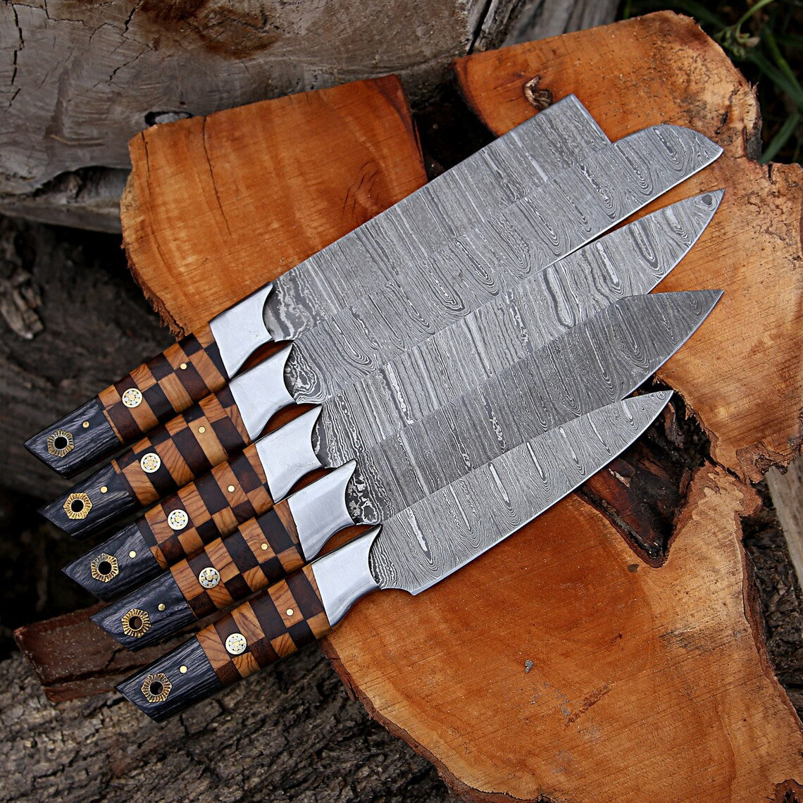 CUSTOM HANDMADE DAMASCUS CHEF SET