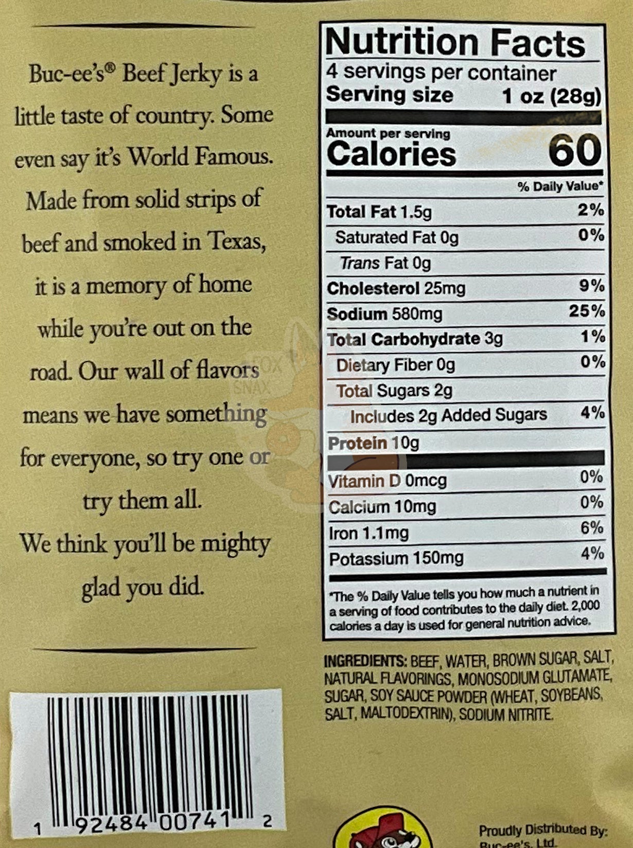 Buc-ee's Bohemian Garlic Beef Jerky