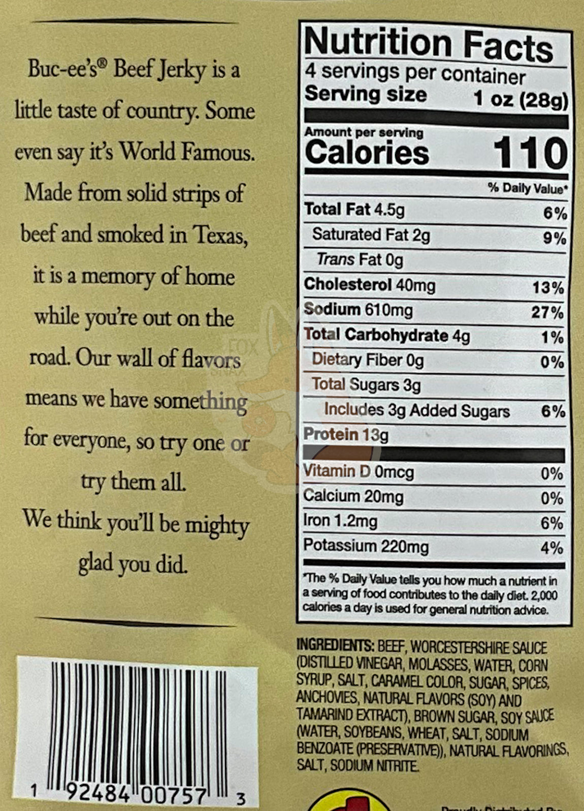 Buc-ee's Steakhouse Beef Jerky