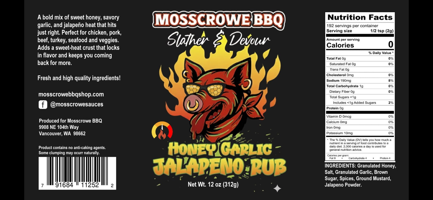 Honey Garlic Jalapeño Rub