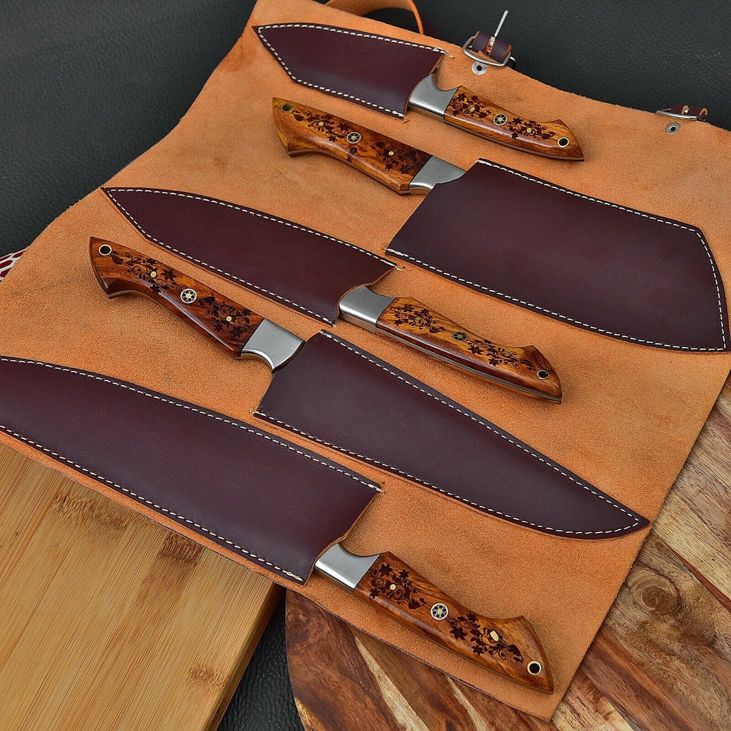 DAMASCUS KITCHEN CHEF KNIVES SET