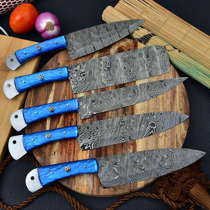 DAMASCUS KITCHEN CHEF KNIVES SET