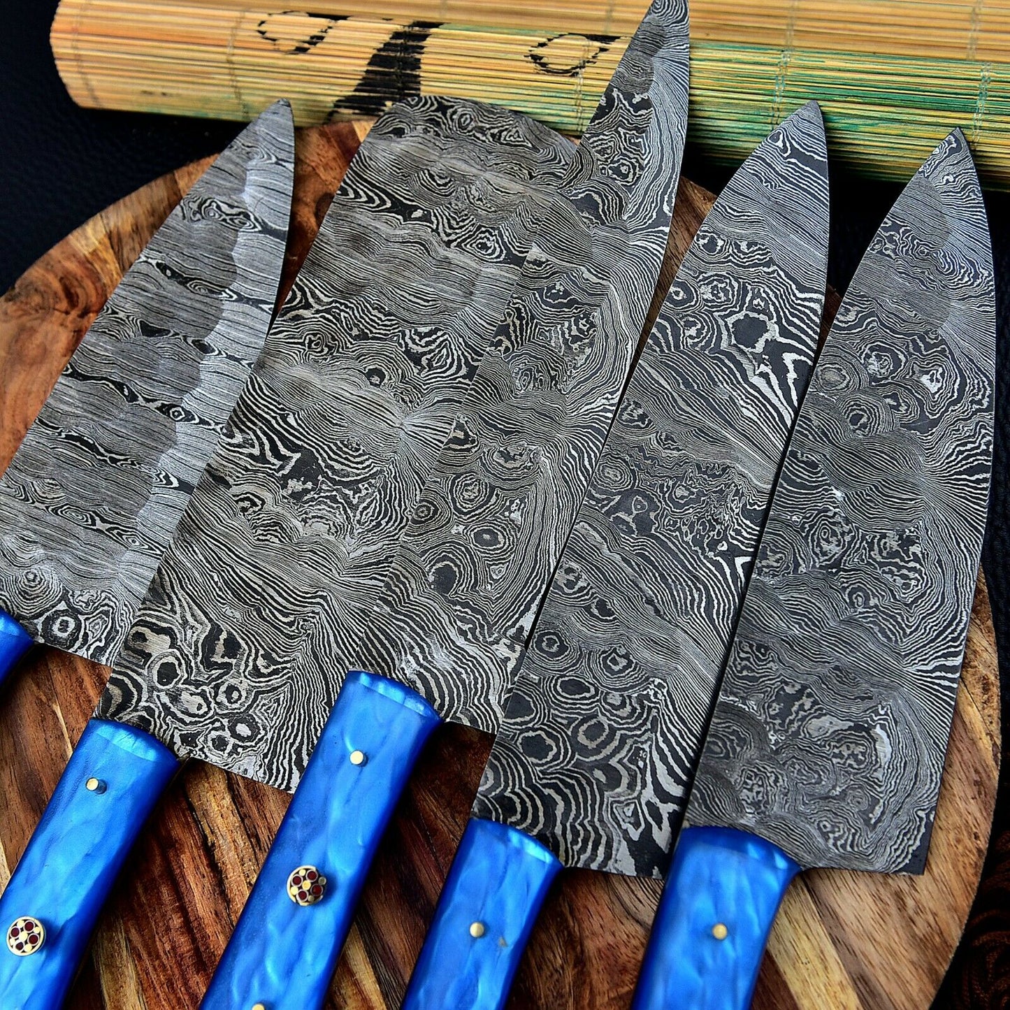 DAMASCUS KITCHEN CHEF KNIVES SET