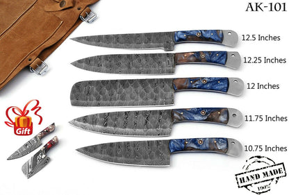 DAMASCUS KITCHEN CHEF KNIVES SET