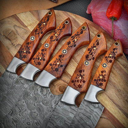 DAMASCUS KITCHEN CHEF KNIVES SET